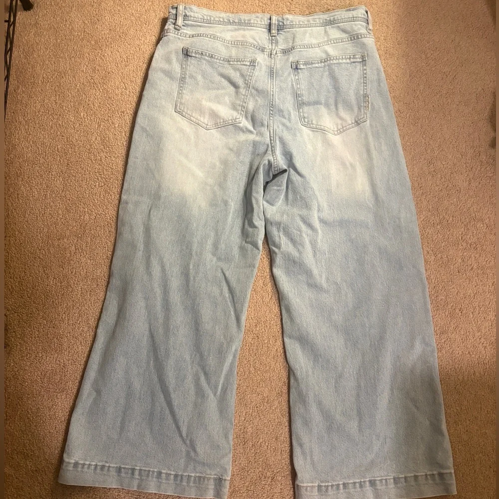 Scotch & Soda Daze Crop Wide Leg Jeans, light blue, size 14/32 - Picture 2 of 5